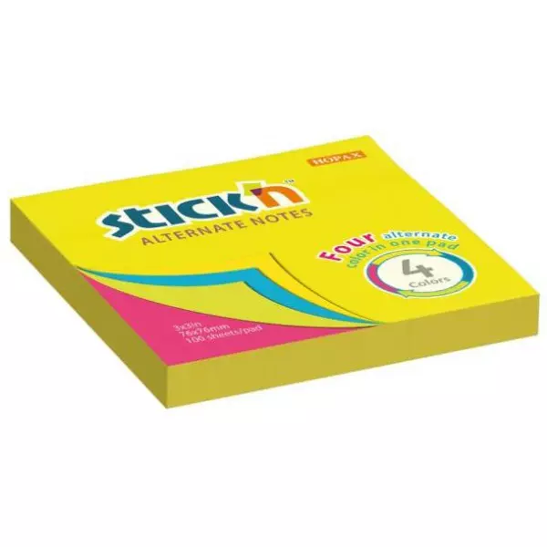 Samolepiaci bloček 76x76mm Alternate mix neón