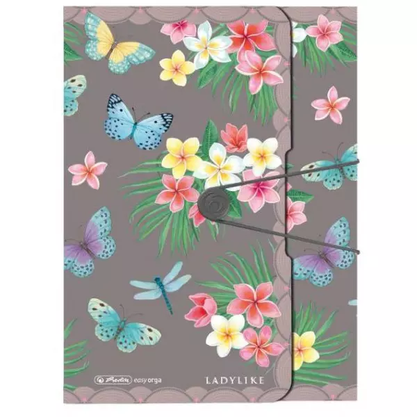 Plastový box s gumičkou Herlitz Ladylike A4 PP Motýľ