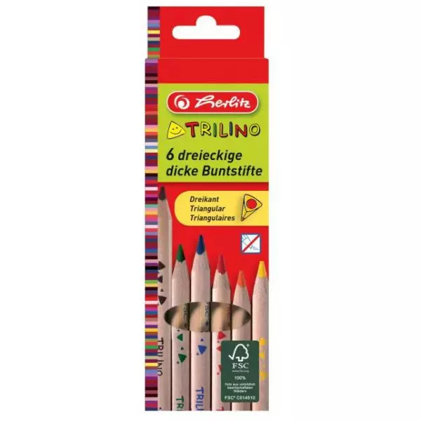 Farbičky Herlitz Trilino trojhranné 6 farieb