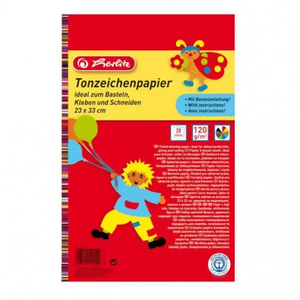 Farebný papier Herlitz 20 listov 33x23cm lep.blok 120g