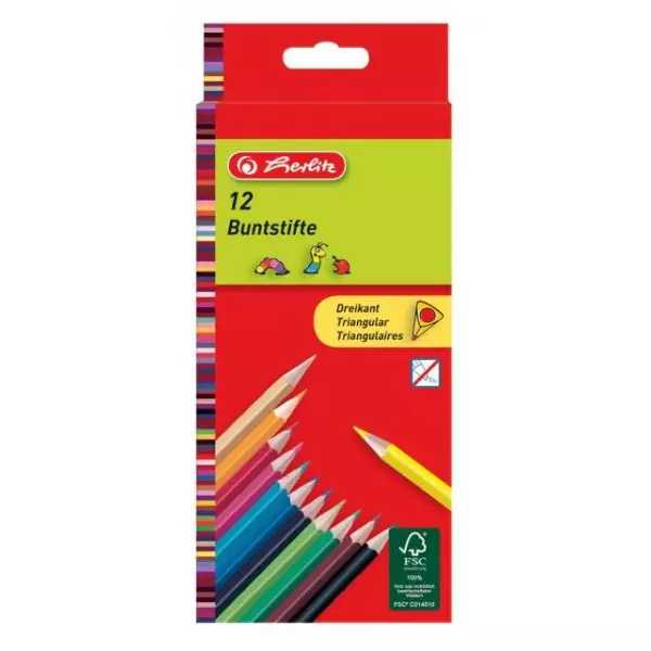 Farbičky Herlitz trojhranné 12 farieb