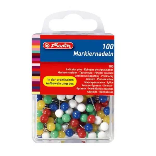 Napichovacie špendlíky Herlitz mix farieb 100ks