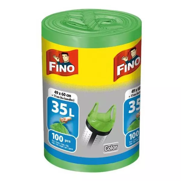 Vrecia zaväzovacie FINO Color 35 ℓ, 8 mic., 49 x 60 cm, zelené (100 ks)