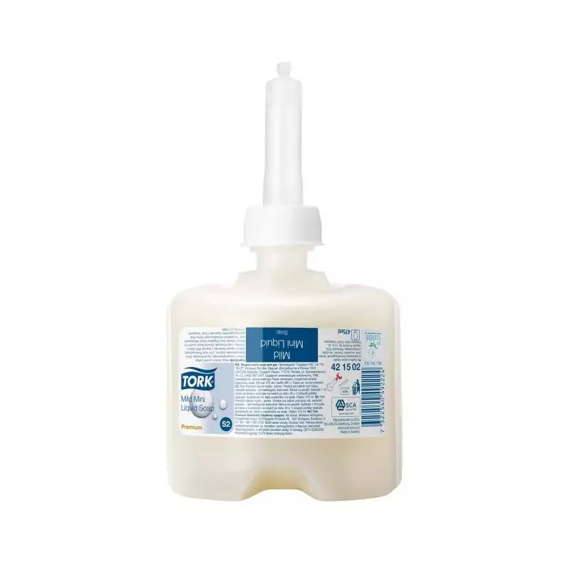 Tekuté mydlo TORK jemné 475 ml do mini dávkovača TORK Elevation svetložlté S2 Tekuté mydlo TORK jemné 475 ml do mini dávkovača TORK Elevation svetložlté S2