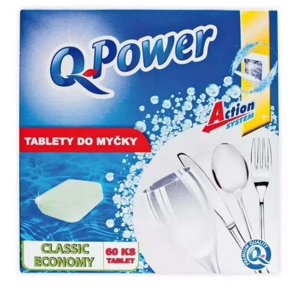 Q-Power tablety do umývačky riadu Economy 60 kusov