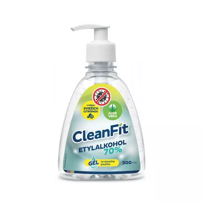 CleanFit dezinfekčný gél 70% citrus na ruky s pumpičkou 300 ml CleanFit dezinfekčný gél 70% citrus na ruky s pumpičkou 300 ml