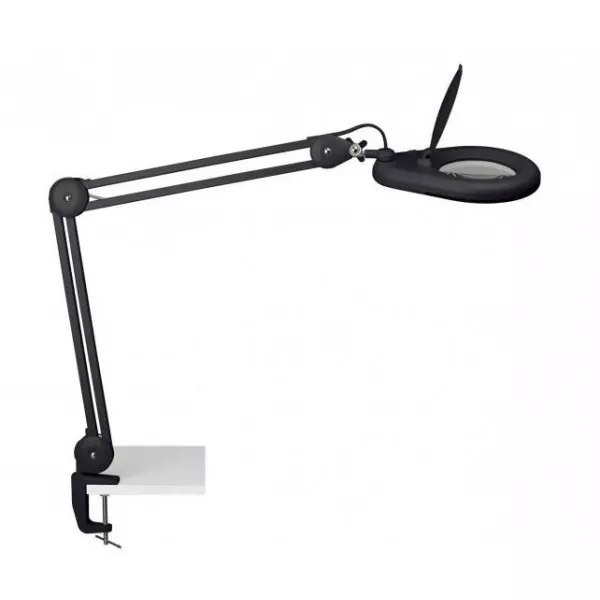Lampa lupová MAULviso so svorkou čierna