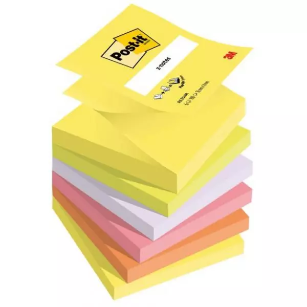 Z-bloček Post-it 76x76 neónové farby, 6 bločkov po 100 lístkov