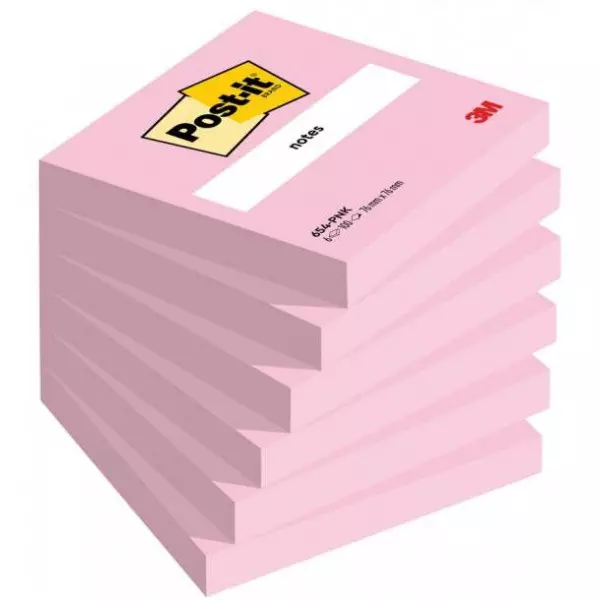 Bloček Post-it 76x76 ružový 6 x 100 lístkov