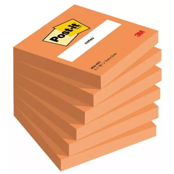 Bloček Post-it 76x76 oranžový 6 x 100 lístkov
