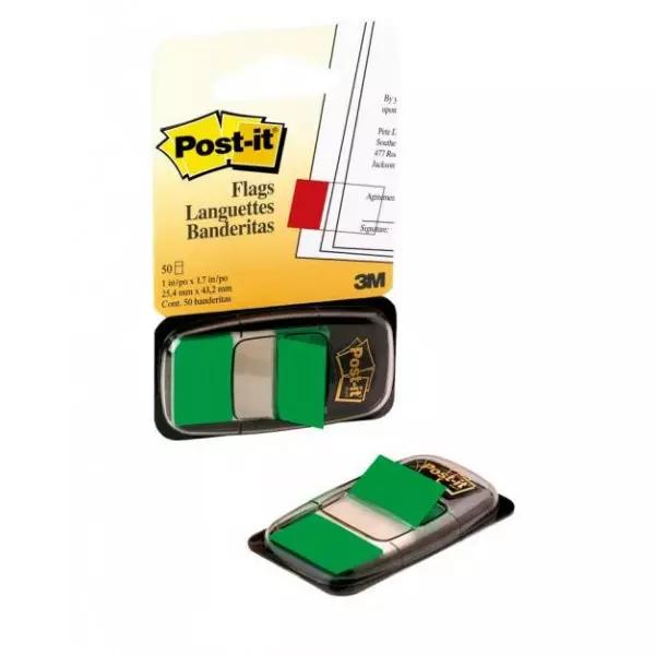 Záložky Post-it Index široké 25,4x43,2 zelená