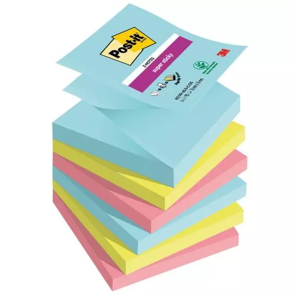 Z-bločky Post-it Super Sticky COSMIC, veľkosť 76x76 mm, 6 bločkov po 90 lístkov