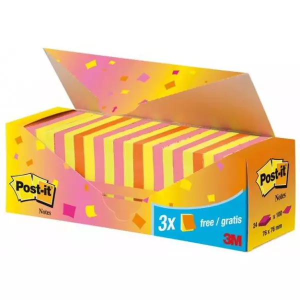 Bločky Post-it Super Sticky neónová 76x76 zvýhodnené balenie