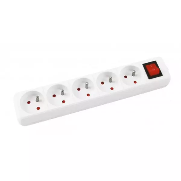 Predlžovací kábel Office Products s 5 zásuvkami s vypínačom 1,5m