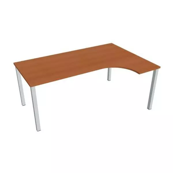 Pracovný stôl Uni, ergo, ľavý, 180x75,5x120 cm, čerešňa/sivá