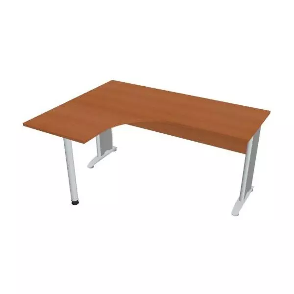 Pracovný stôl Cross, ergo, pravý, 160x75,5x120 cm, čerešňa/kov