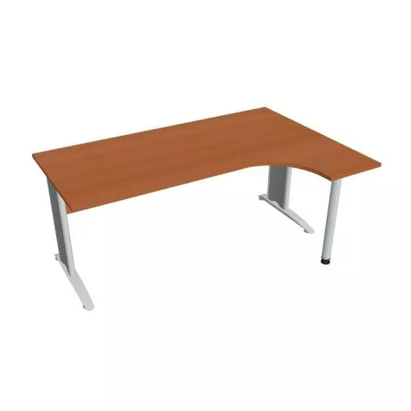 Pracovný stôl Cross, ergo, ľavý, 180x75,5x120 cm, čerešňa/kov