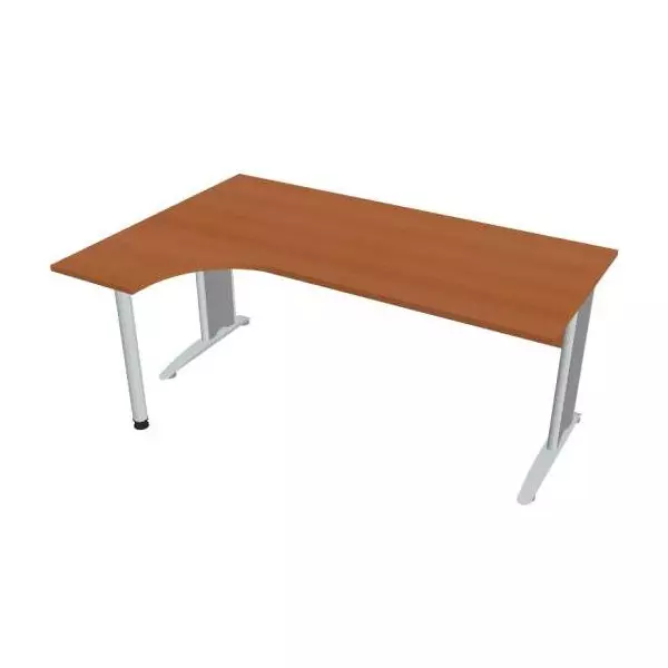 Pracovný stôl Cross, ergo, pravý, 180x75,5x120 cm, čerešňa/kov