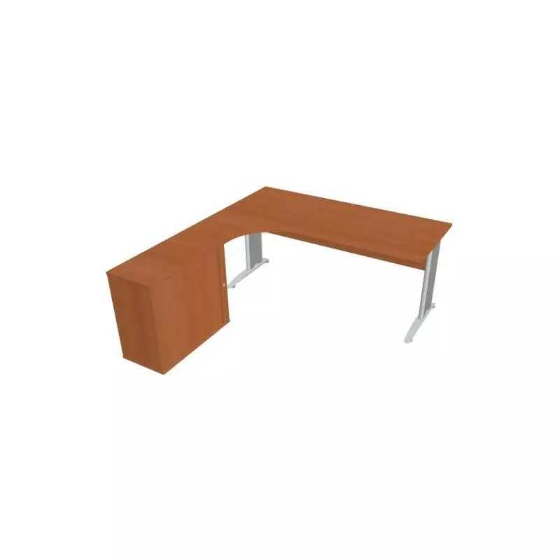 Pracovný stôl Cross, ergo, pravý, 180x75,5x200 cm, čerešňa/kov Pracovný stôl Cross, ergo, pravý, 180x75,5x200 cm, čerešňa/kov