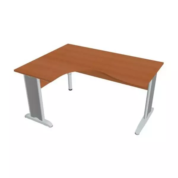 Pracovný stôl Cross, ergo, pravý, 160x75,5x120 cm, čerešňa/kov