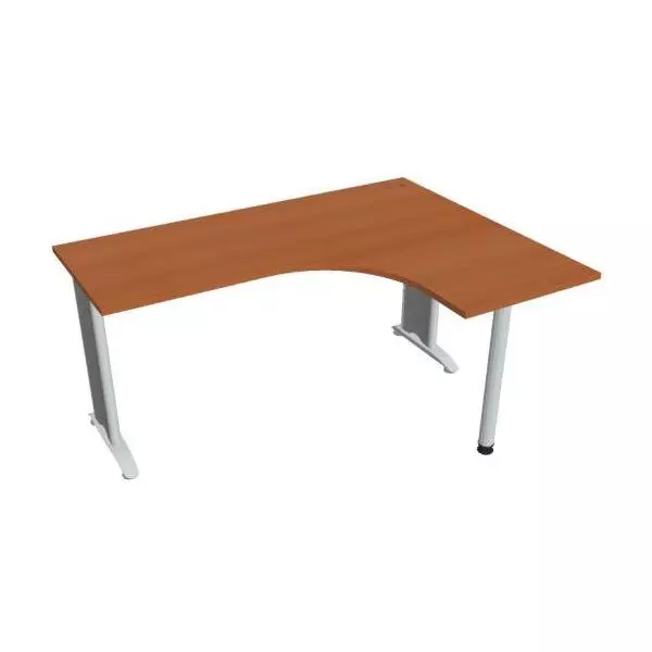 Pracovný stôl Flex, ergo, ľavý, 160x75,5x120 (60x60) cm, čerešňa/kov
