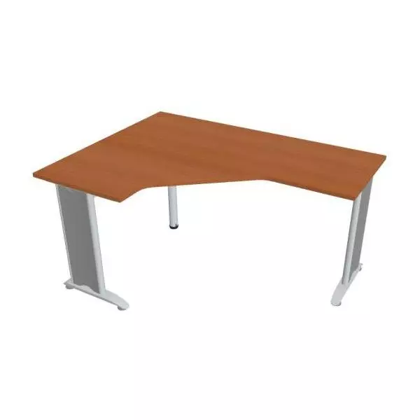 Pracovný stôl Flex, ergo, pravý, 160x75,5x120 (60x60) cm, čerešňa/kov