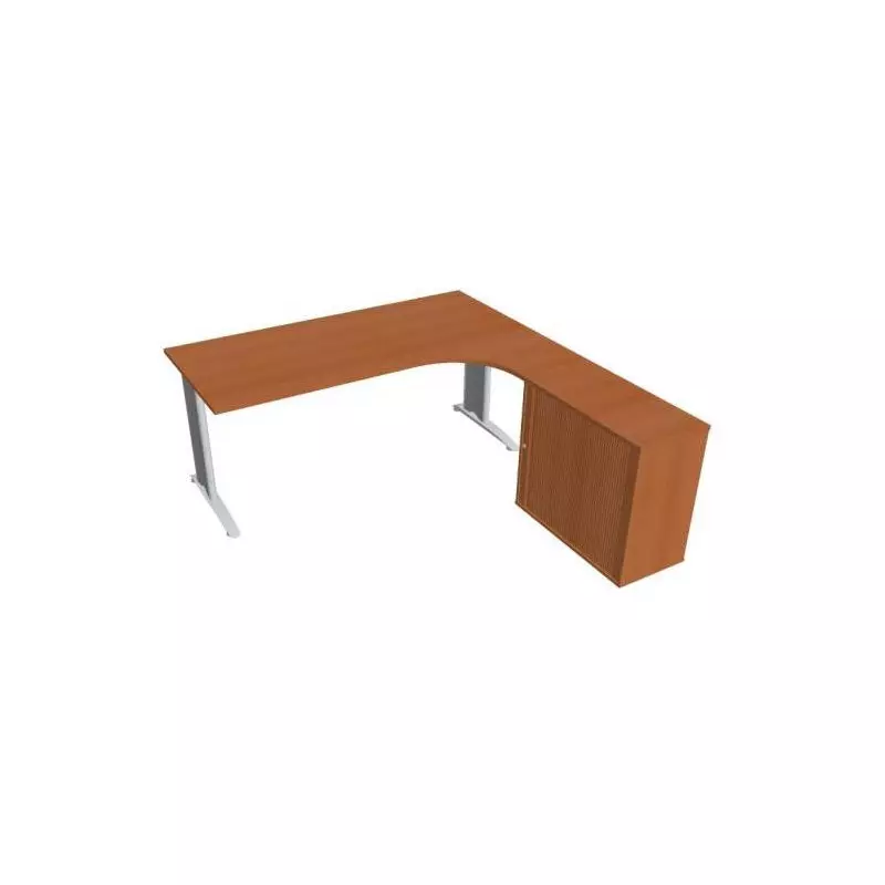 Pracovný stôl Flex, ergo, ľavý, 180x75,5x200,0 (80x40) cm, čerešňa/kov Pracovný stôl Flex, ergo, ľavý, 180x75,5x200,0 (80x40) cm, čerešňa/kov