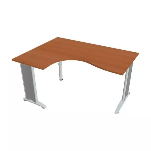 Pracovný stôl Flex, ergo, pravý, 160x75,5x120 (60x80) cm, čerešňa/kov