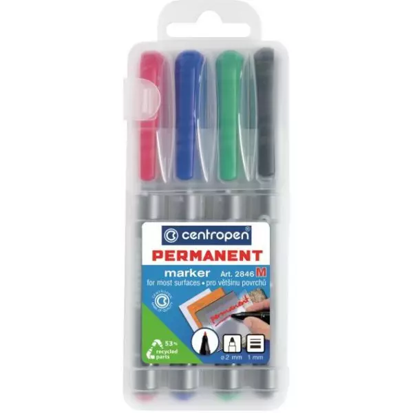 Sada permanentných popisovačov Centropen 2846/4S