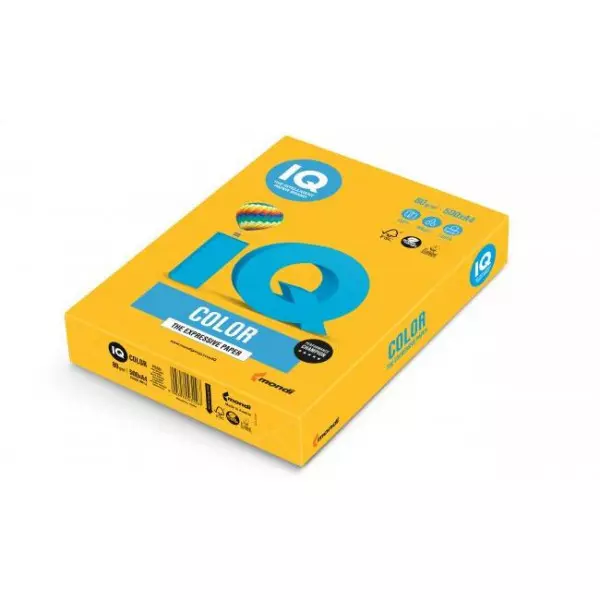Farebný papier IQ color slnečne žltý SY40, A4 80g