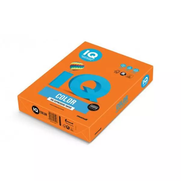 Farebný papier IQ color oranžový OR43, A4 80g