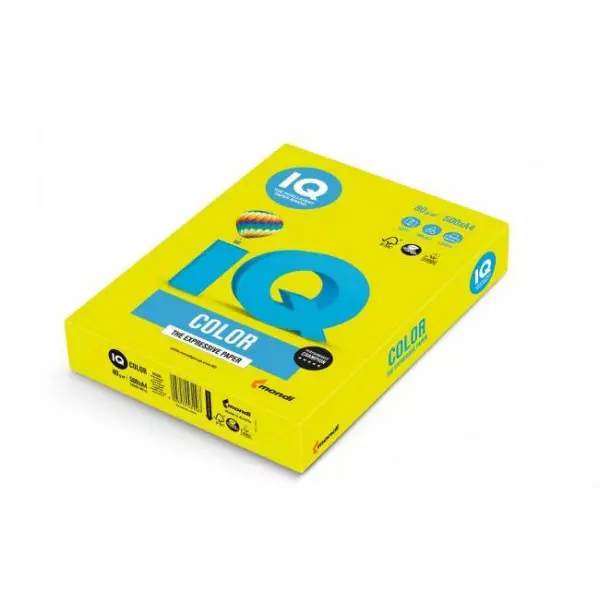Farebný papier IQ color neónovo žltý NEOGB, A4 80g