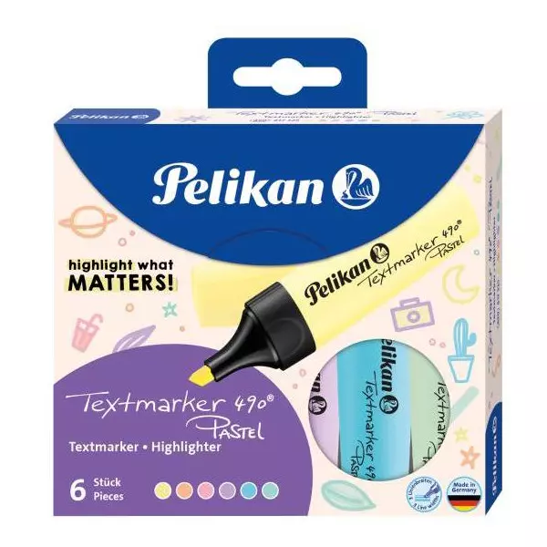 Sada zvýrazňovačov Pelikan 490 6S pastelové