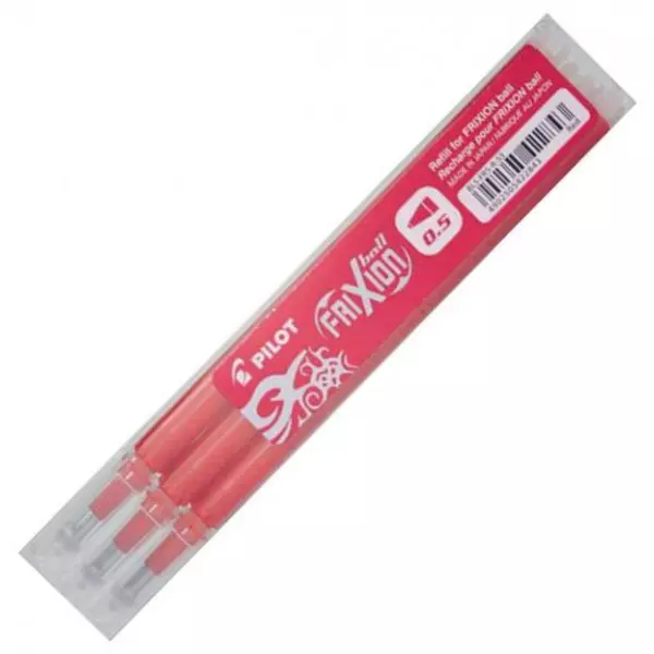 Náhradná náplň do gumovacieho rollera PILOT Frixion 0,5mm červená 3ks