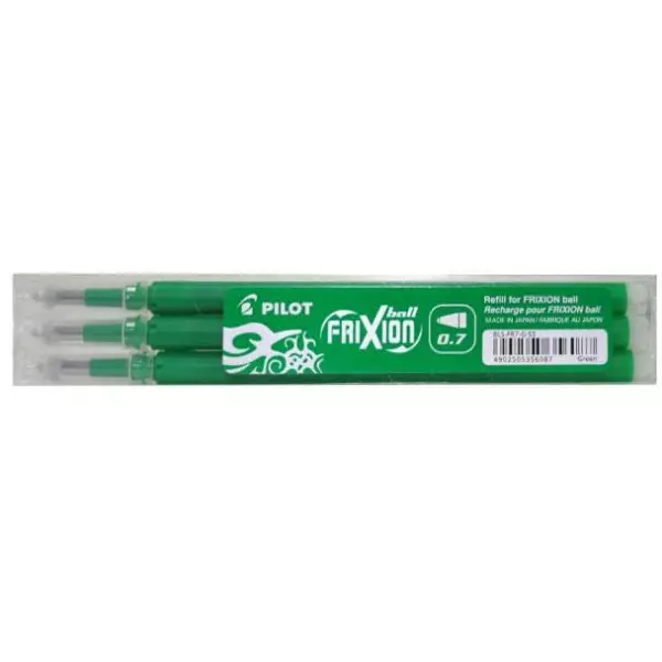 Náhradná náplň do gumovacieho rollera PILOT Frixion 0,7mm zelená 3ks