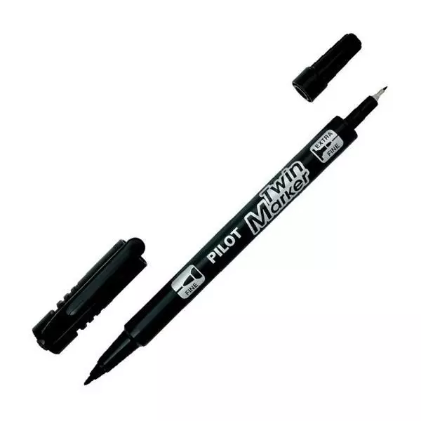 Popisovač obojstranný PILOT Twin Marker BeGreen 05+03 mm čierny