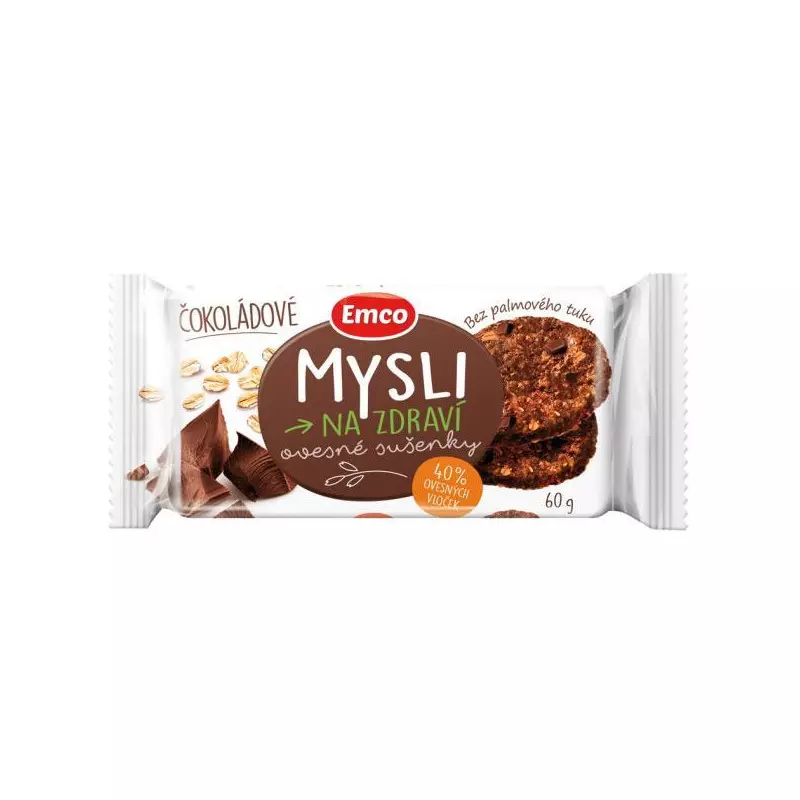 Ovsené sušienky MYSLI 60 g čokoládové Ovsené sušienky MYSLI 60 g čokoládové