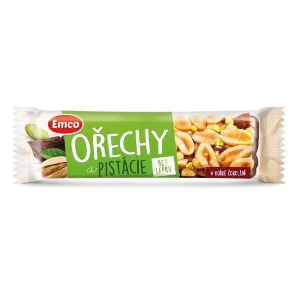 Tyčinka Emco bez lepku 35 g Orechy a pistácie