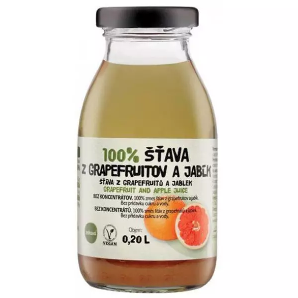 ZDRAVO šťava 100% grapefruitová-jablková 10 x 0,2 ℓ NEVRATNÉ SKLO