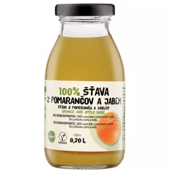 ZDRAVO šťava 100% pomarančovo-jablková 10 x 0,2 ℓ NEVRATNÉ SKLO