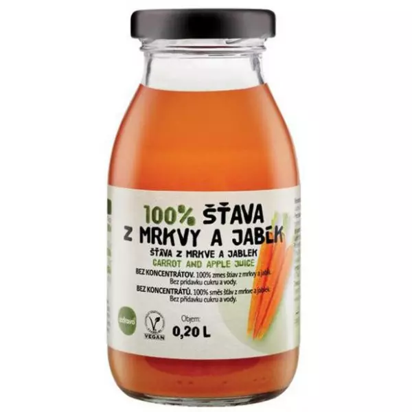 ZDRAVO šťava 100% mrkvovo-jablková 10 x 0,2 ℓ NEVRATNÉ SKLO