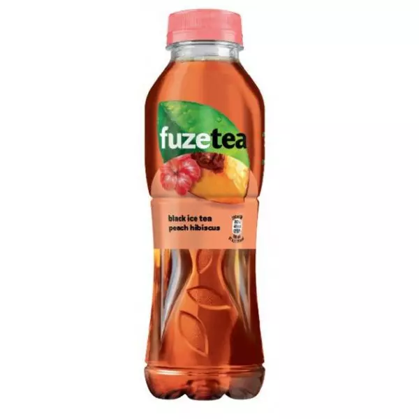 Čierny ľadový čaj FUZETEA Broskyňa a ibištek 12 x 0,5 ℓ