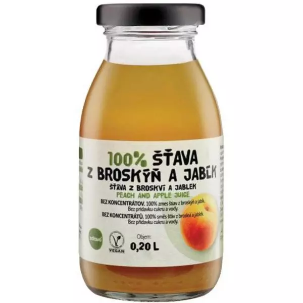ZDRAVO šťava 100% broskyňovo-jablková 10 x 0,2 ℓ NEVRATNÉ SKLO