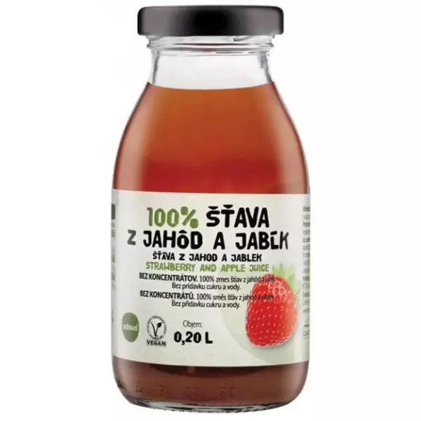ZDRAVO šťava 100% jahodovo-jablková 10 x 0,2 ℓ NEVRATNÉ SKLO