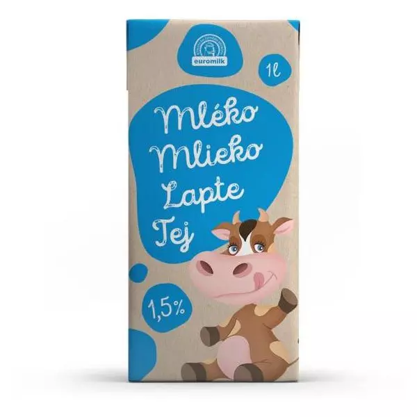 Trvanlivé mlieko Euromilk polotučné 1,5% 1 ℓ