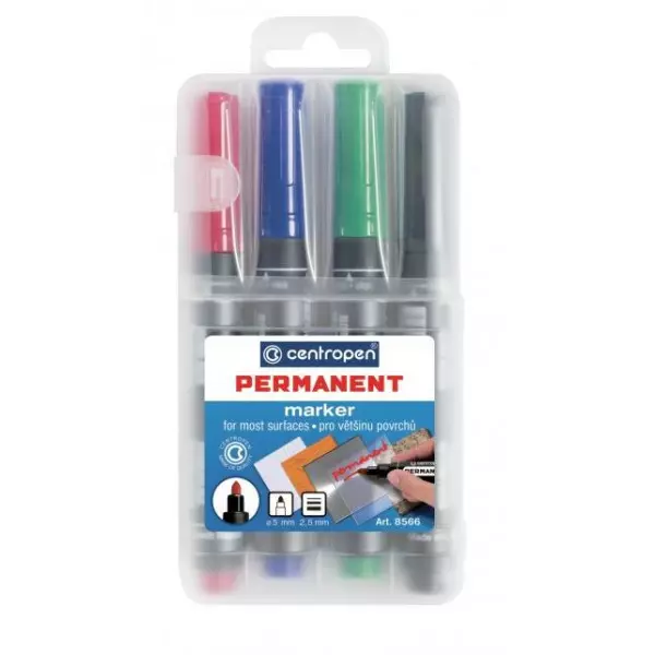 Sada permanentných popisovačov Centropen 8566/4S