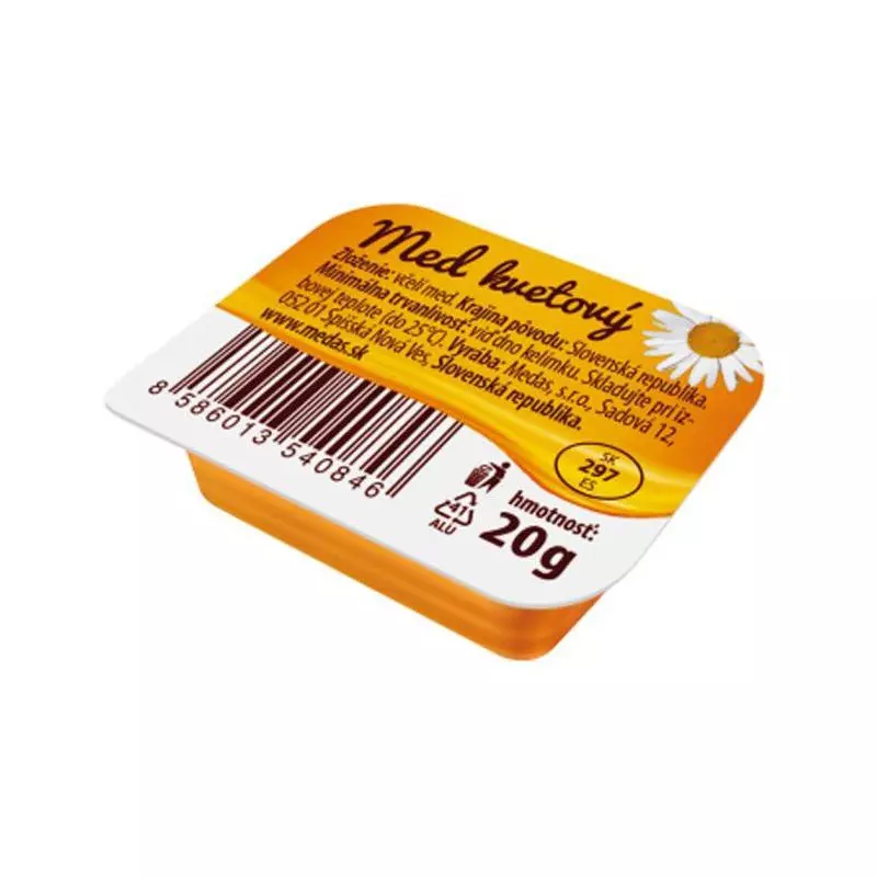 Med včelí kvetový vo vaničkách 60 x 20 g Med včelí kvetový vo vaničkách 60 x 20 g