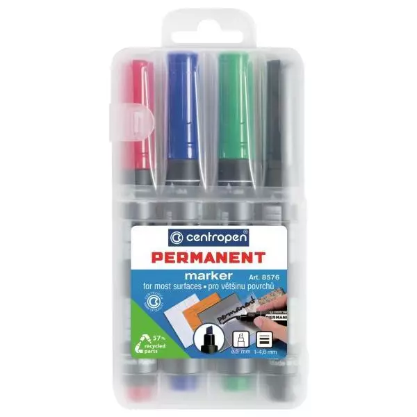 Sada permanentných popisovačov Centropen 8576/4S