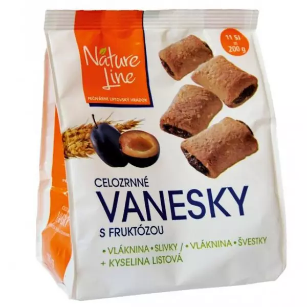 NATURE LINE sušienky celozrnné Vanesky so slivkami 200g