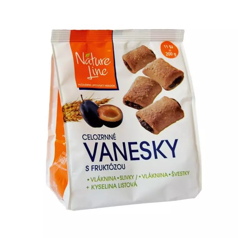 NATURE LINE sušienky celozrnné Vanesky so slivkami 200g NATURE LINE sušienky celozrnné Vanesky so slivkami 200g